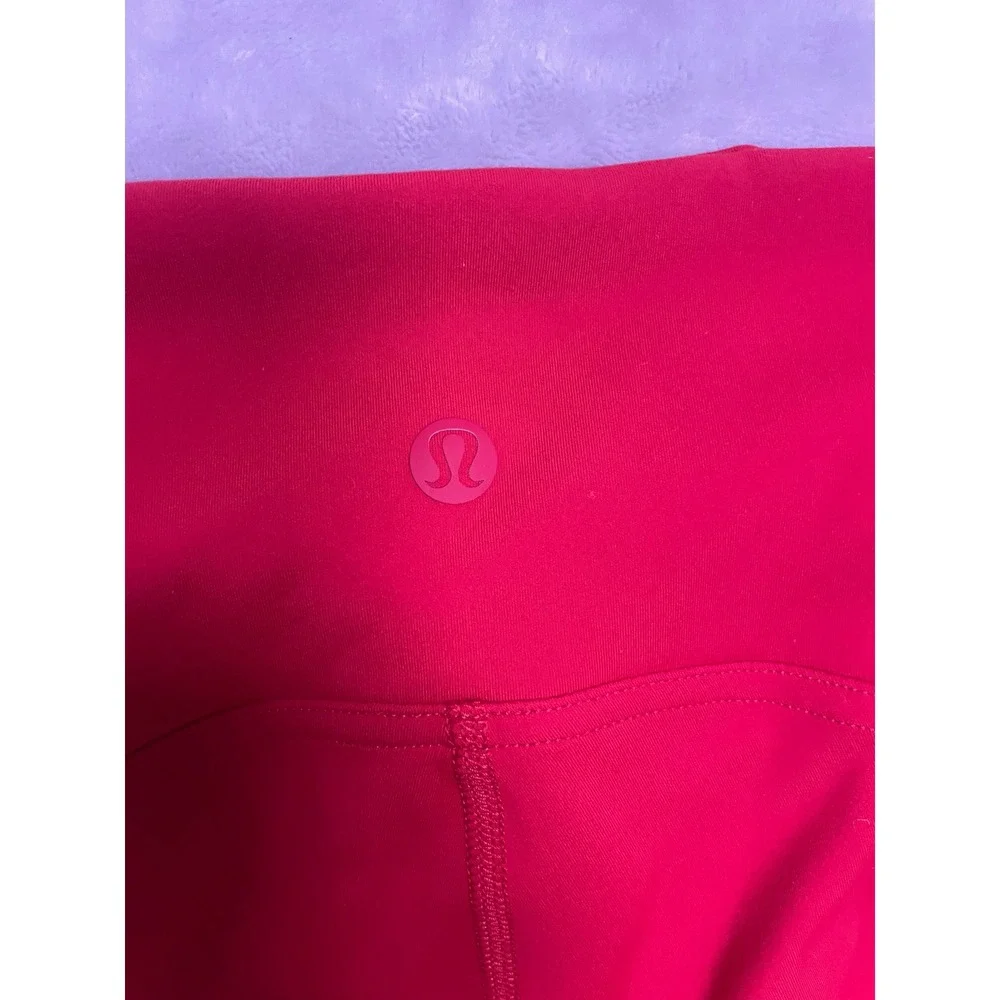 Lululemon Womens Red High Rise Activewear Leggings with Pockets Size 6